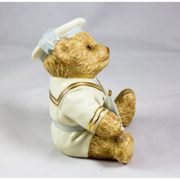 Lenox First Mate China Teddy Bear Sailor Figurine 24K Gold Accents 5.5" 2000 - Picture 2 of 5